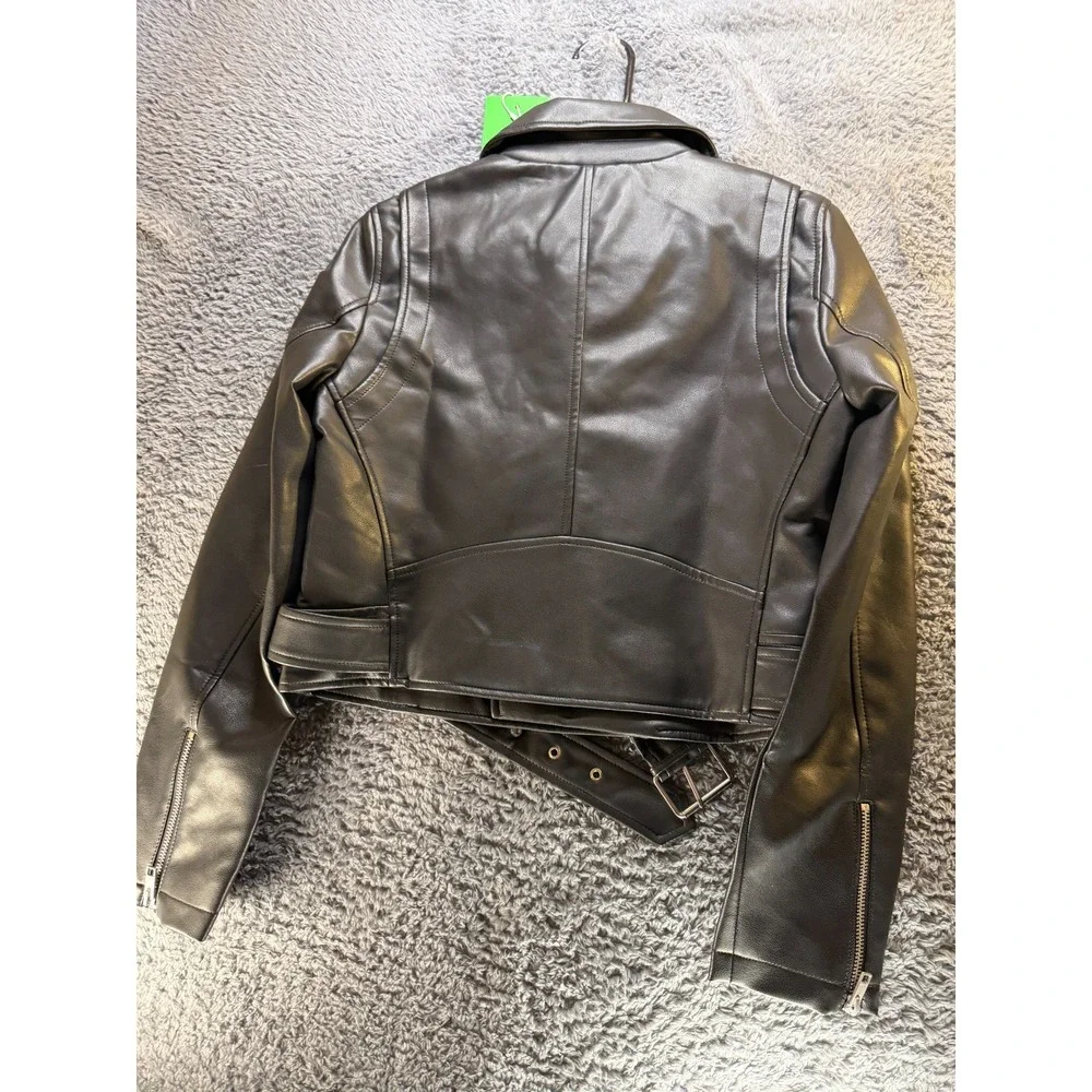 JJXX‎ Women's Faux Leather Biker Jacket – Black – Size Small – NWT